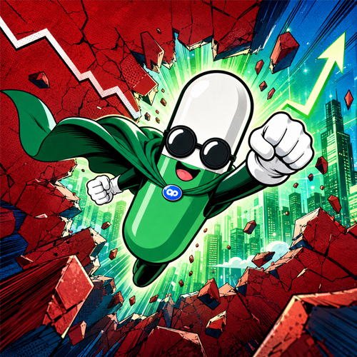 OnlyPump hero breaking through the red candles